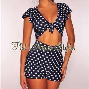 Hot Miami Styles Navy blue Romper . NEW